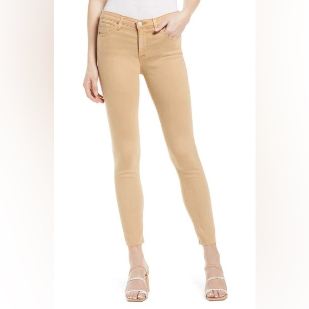 AG Adriano Goldschmied Women's gold/camel waxed Skinny Jeans